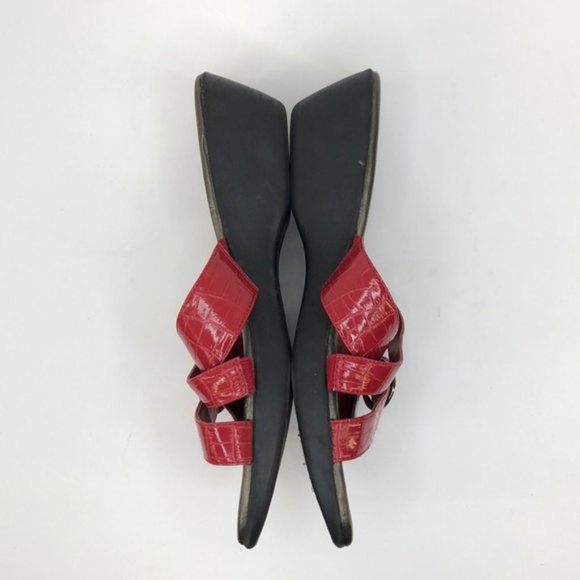 Cabin Creek Red Strappy Slip-On Sandals - Picture 4 of 8